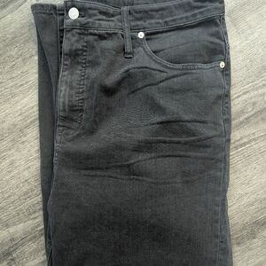 Madewell High Rise Slim Wide Leg Crop Jean Womens Size 35 Jeans Black Stretch